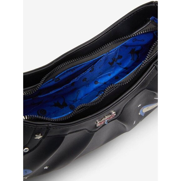 Coraline Black Shoulder Baguette Bag Purse Key Chain Glow-In-The-Dark NEW - Picture 3 of 7